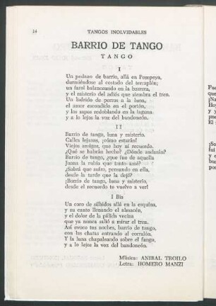Barrio de tango : Tango