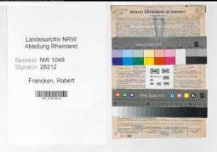 Entnazifizierung Robert Francken , geb. 17.10.1886 (Drogist)