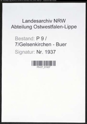 Heiratsregister Standesamt Gelsenkirchen-Buer