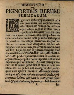 Dissertatio De Pignoribus Rerumpublicarum