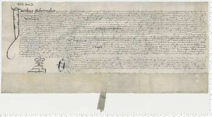 Propst Jacob Schomaker transsumiert die entsprechende Präsentation für eine Vikarie am Petri- und Kreuz Altar der Heiligen Geist Kapelle am Neumarkt und nimmt die Investitur vor. Notar Nicolaus Steman [lat].