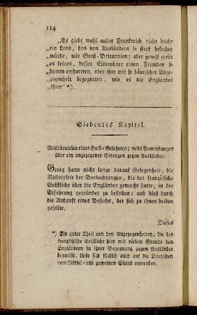Siebentes Kapitel. Windbeuteley eines Halb-Gelehrten; nebst Bemerkungen über ein ungezogenes Betragen gegen Ausländer