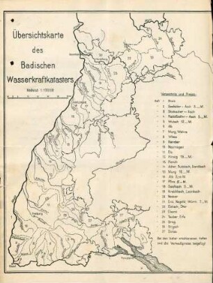 Katastrierung der Wasserkräfte im Amtsbezirk Säckingen