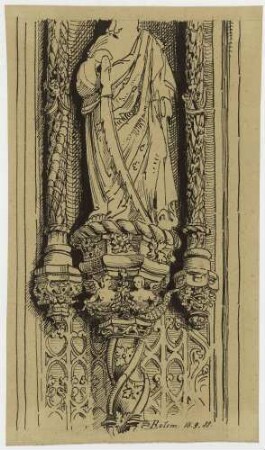 Sta. Maria zu Belem, Sockel des Apostel Simon vom Portal