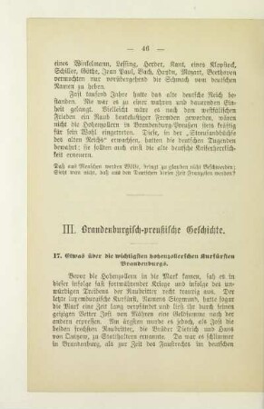 III. Brandenburgisch-preußische Geschichte
