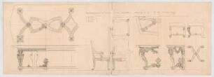 Thiersch, Friedrich von; München; Justizpalast - Möbel im Repräsentationssaal (Details)