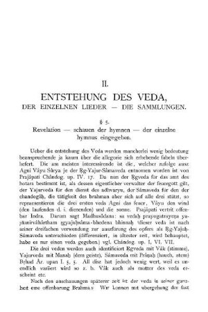 II. Entstehung des Veda, der einzelnen Lieder - Die Sammlungen