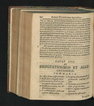 Caput XXII. De Disputationibus Et Allegationibus.