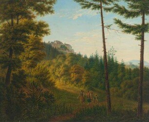 Die Veste vom Bausenberg aus gesehen, im Hintergrund Schloß Callenberg