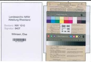 Entnazifizierung Else Wilmsen , geb. 11.09.1904 (Bankangestellte)