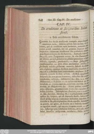 Cap. IV. De eruditione et scriptoribus huius seculi.