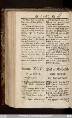 Das 46. Gespräch. Vom Wechsel.