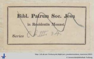 [Provenienz]: Jesuitenresidenz Münster