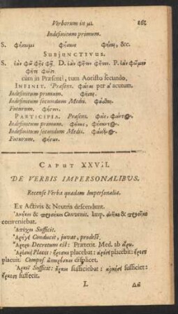 Caput XXVII. De Verbis Impersonalibus. Recense Verba ...