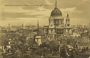 Bird's eye view of St. Paul's Cathedral, London.
