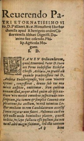 Examen Ordinandorvm. Ad Qvaestiones Sacrorum ordinu[m], Candidatis proponi consuetas, apt[a]e & pi[a]e responsiones, Catholicam veritatem succincta breuitate indicantes