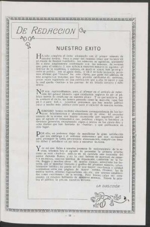 De redacción - Nuestro éxito