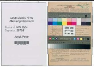 Entnazifizierung Peter Jenal , geb. 25.09.1887 (Vertreter)