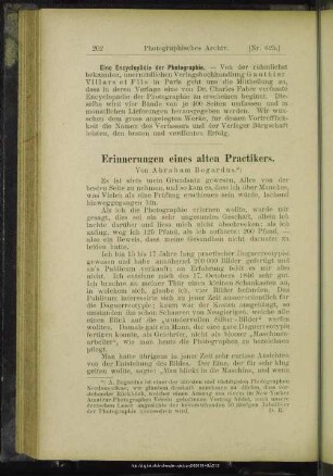 Erinnerungen eines alten Practikers