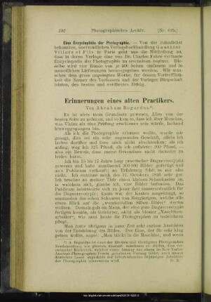 Erinnerungen eines alten Practikers