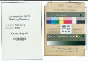 Entnazifizierung Auguste Keiner , geb. 02.02.1913 (Prokuristin)