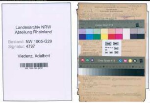 Entnazifizierung Adalbert Viedenz , geb. 26.01.1913 (Bahnbeamter)