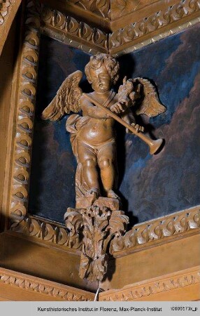 Putti als Allegorien der vier Elemente : Putto mit Fanfare und Wasser