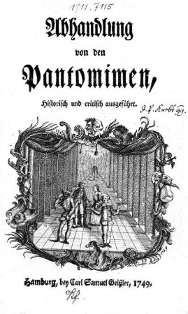 Abhandlung von den Pantomimen : historisch und critisch ausgeführt