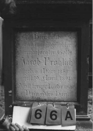 Grabstein 66 [Hahn S. 72 Grab-Nr. 852]: Grabstein 66A [Hahn S. 72 Grab-Nr. 852]