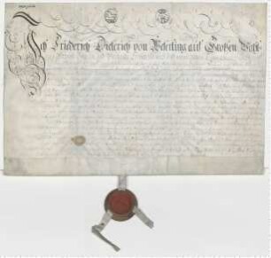 Lehnbrief für die von Laffert, ausgestellt von Friederich Dieterich von Weferling auf Groß-Vahlberg
