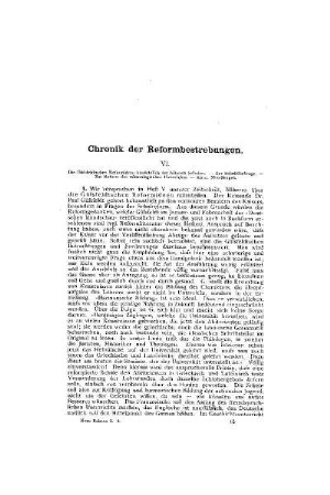 Chronik der Reformbestrebungen : VI.