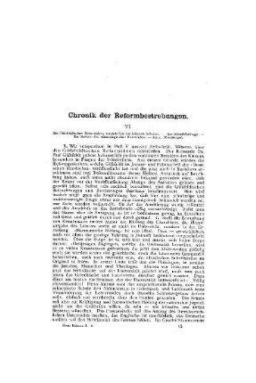 Chronik der Reformbestrebungen : VI.
