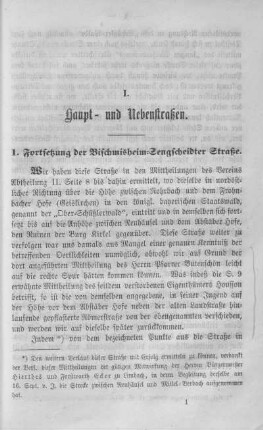 I. Haupt- und Nebenstraßen