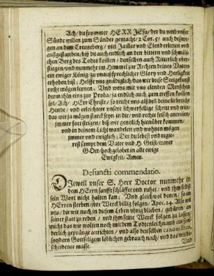 Defuncti commendatio.