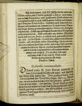 Defuncti commendatio.