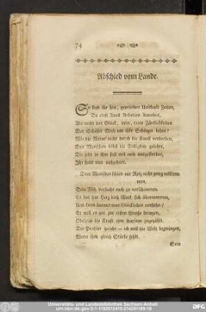 Abschied vom Lande.