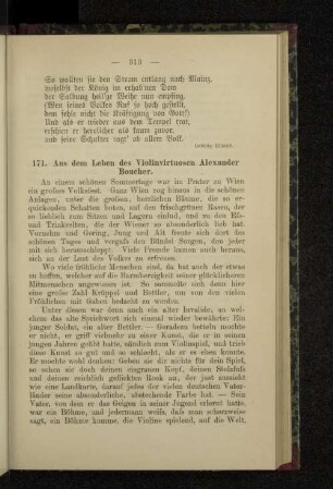 171. Aus dem Leben des Violinvirtuosen Alexander Boucher.