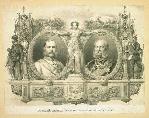 Bildnis von Franz Joseph I. (1830-1916), Kaiser von Österreich und Wilhelm I. (1797-1888), Deutscher Kaiser und König von Preußen