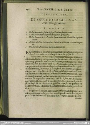 Titulus XXXII. De Officio Comitis Sacrarum largitionum