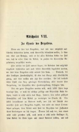 Abschnitt VII. Zur Theorie des Vergoldens