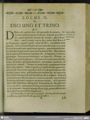Locus II. De Deo Et Trino
