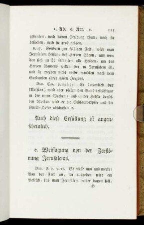 e. Weissagung von der Zerstörung Jerusalems.
