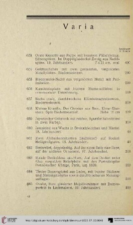 Varia (Nr. 653-733)