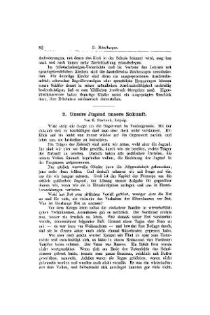 Unsere Jugend unsere Zukunft : [Mitteilungen]