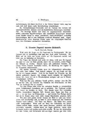 Unsere Jugend unsere Zukunft : [Mitteilungen]