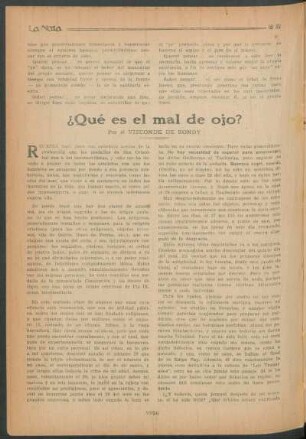 ¿Qué es el mal de ojo?