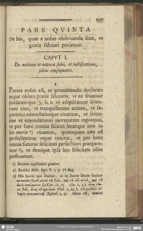 Pars Quinta De his, quae a nobis observanda sunt, ut gratia salutari potiamur