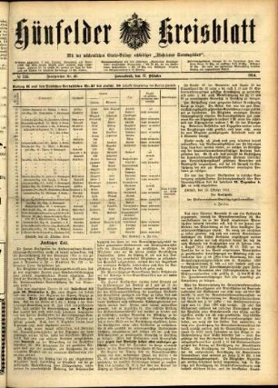 Ausgabe vom Samstag, den 17. Oktober 1914.