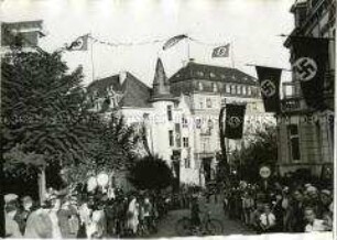 Bad Godesberg während des Treffens von Adolf Hitler mit dem britischen Premierminister Arthur Chamberlain