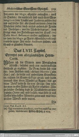 Das LVII. Capitel. Exempel von aberglaubischen Hexen-Curen